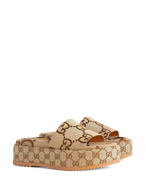 gucci platform slide sandals|gucci angelina 55mm platform sandals.